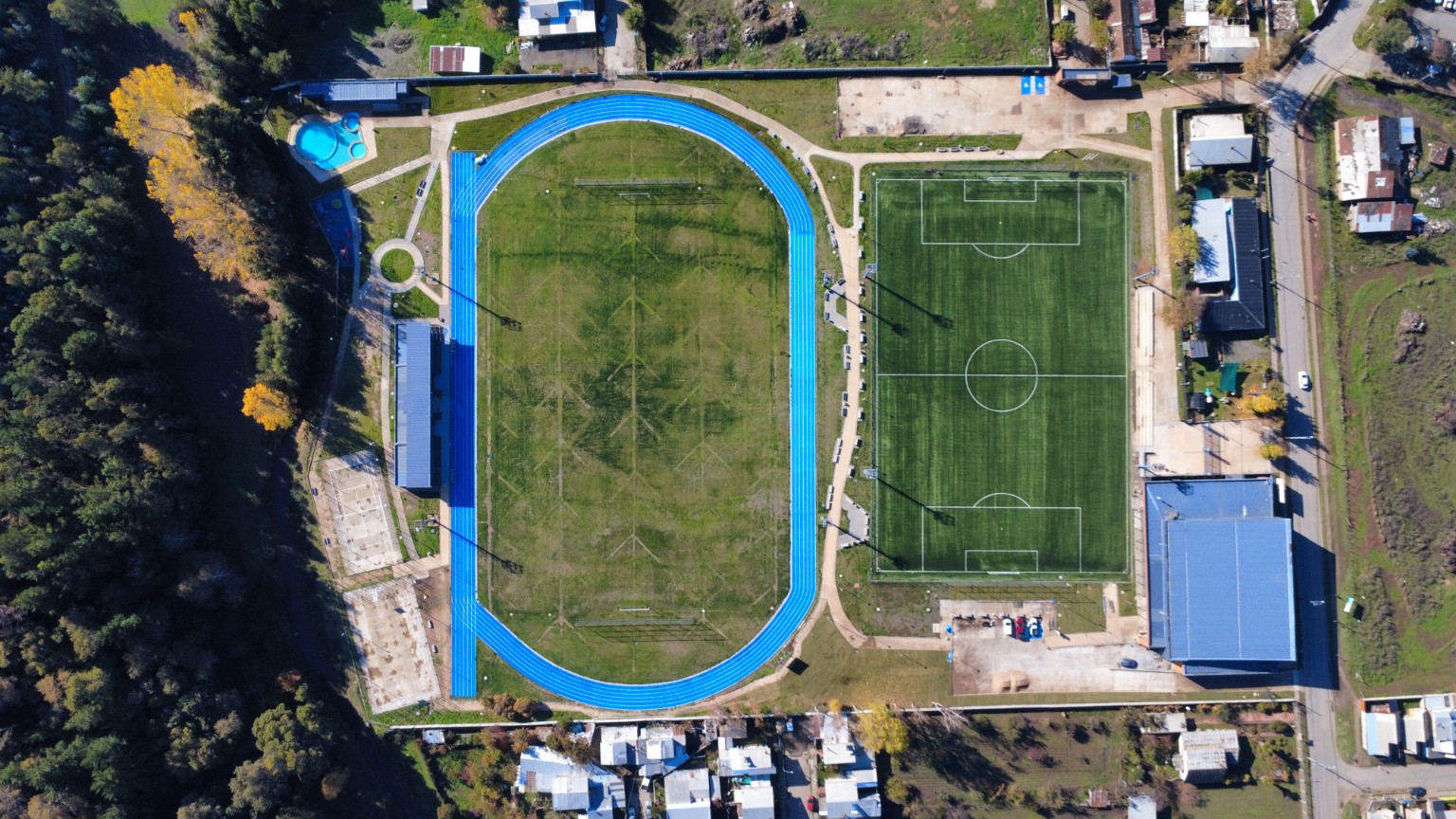 Vista aérea del Estadio Municipal de Purén